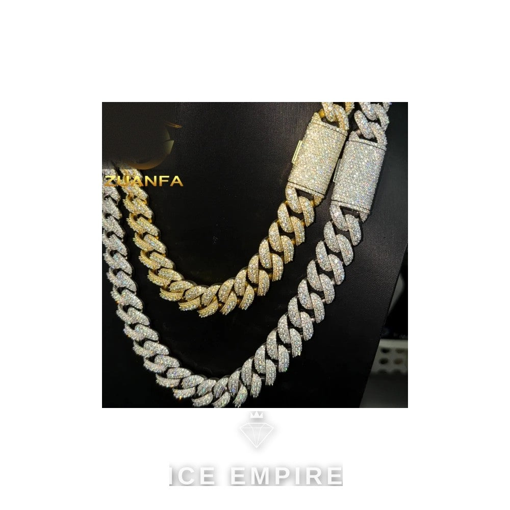 Iced Out Rose Gold Plated Moissanite Cuban Chain