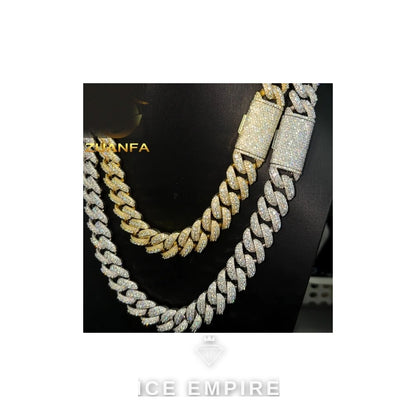 Iced Out Rose Gold Plated Moissanite Cuban Chain