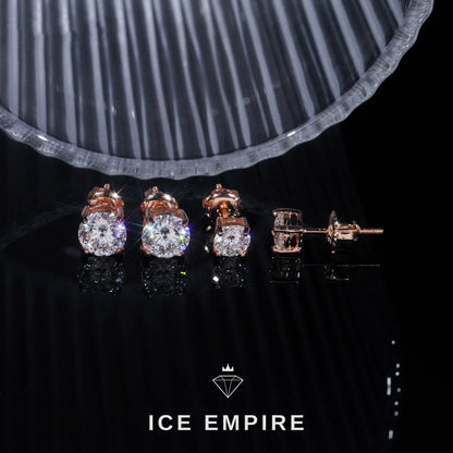 Iced Out Rose Gold Plated Moissanite Earrings