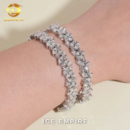 Iced Out 925 Silver Moissanite Tennis Bracelet