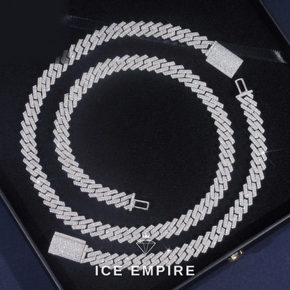 Iced Out 925 Silver Moissanite Cuban Chain