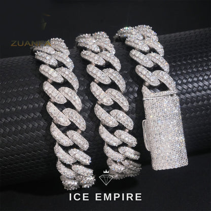Iced Out Rose Gold Plated Moissanite Cuban Chain
