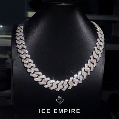 Iced Out 925 Silver Moissanite Cuban Chain