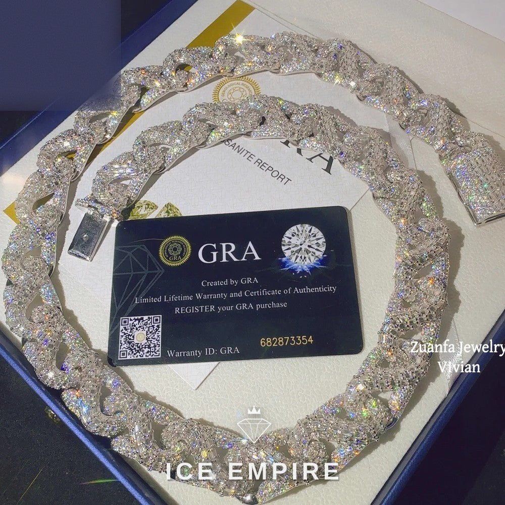 Iced Out Rose Gold Plated Moissanite Cuban Chain