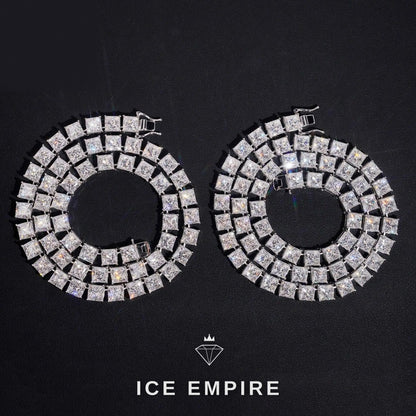 Iced Out 925 Silver Moissanite Tennis Chain