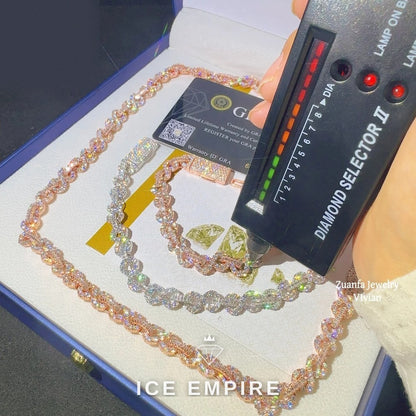 Iced Out Rose Gold Plated Moissanite Cuban Chain
