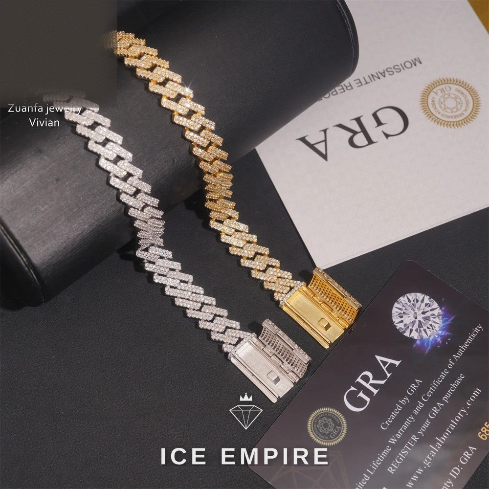 Iced Out Gold Plated Moissanite Cuban Chain