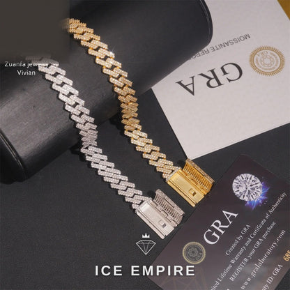 Iced Out Gold Plated Moissanite Cuban Chain