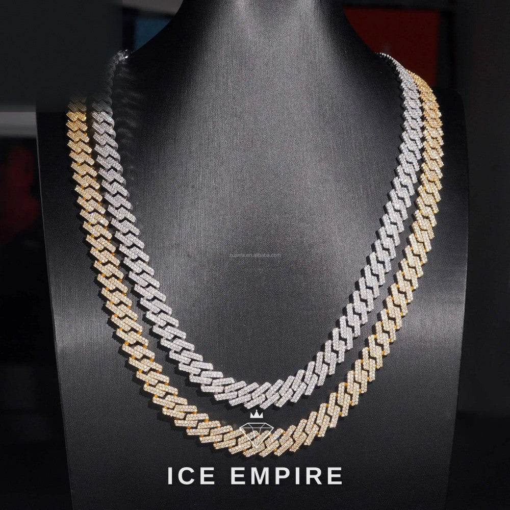 Iced Out Gold Plated Moissanite Cuban Chain