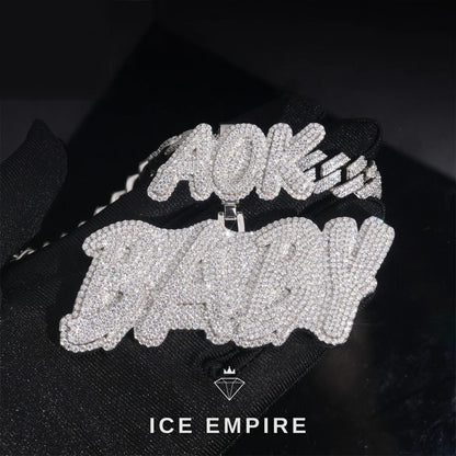 Iced Out 14K Gold Pendant