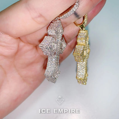 Iced Out Baguette Rose Gold Plated Moissanite Pendant
