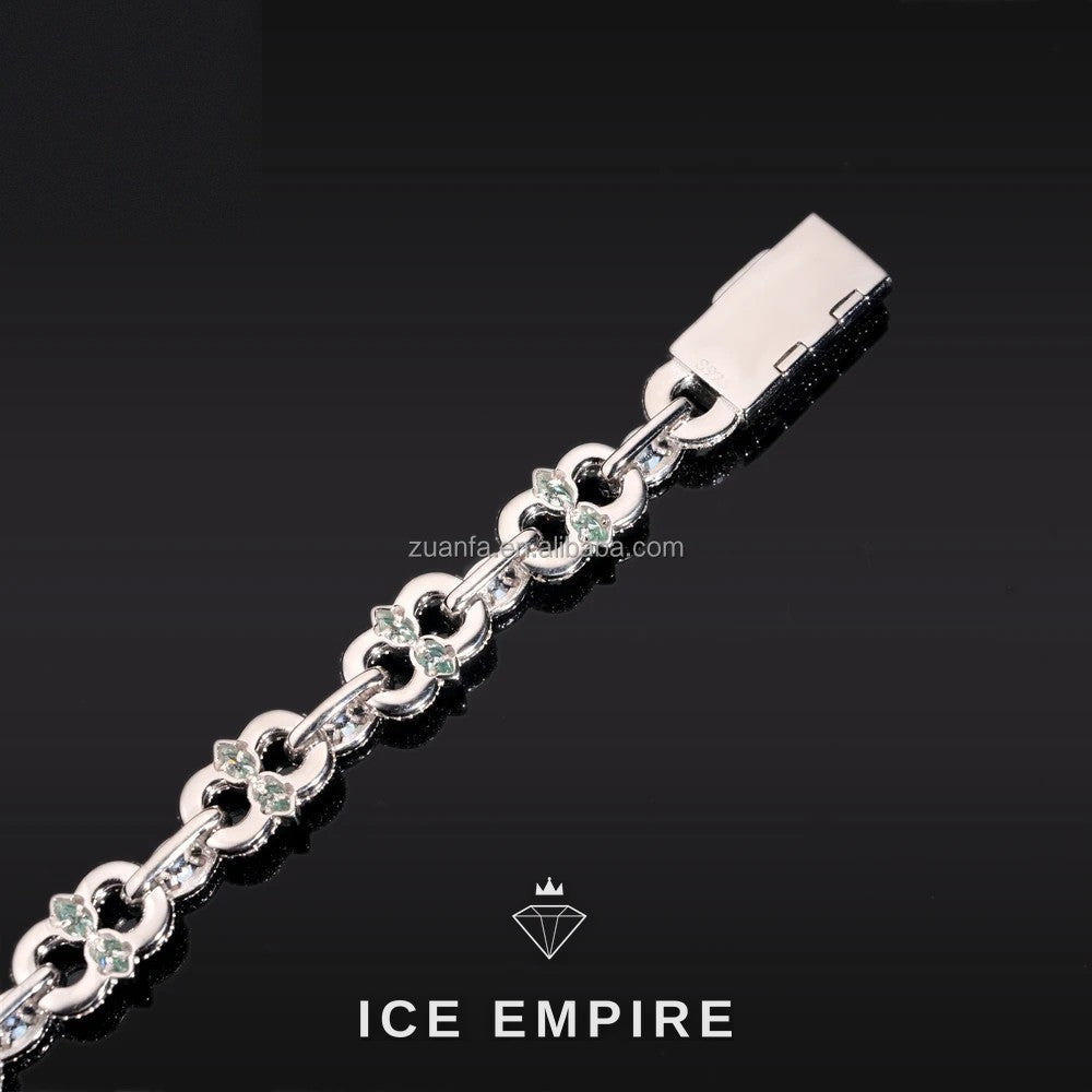 Iced Out 925 Silver Moissanite Cuban Chain