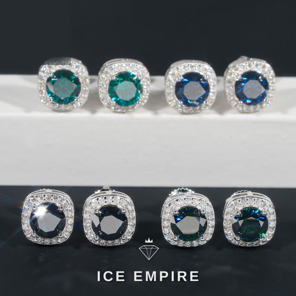 Iced Out 925 Silver Moissanite Earrings