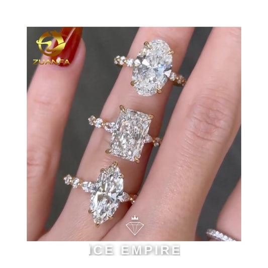 Iced Out 10K Gold Moissanite Engagement Ring