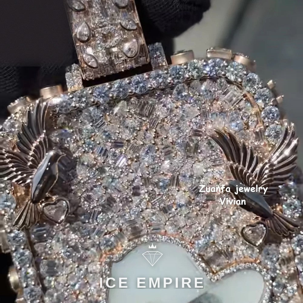 Iced Out 925 Silver Moissanite Pendant