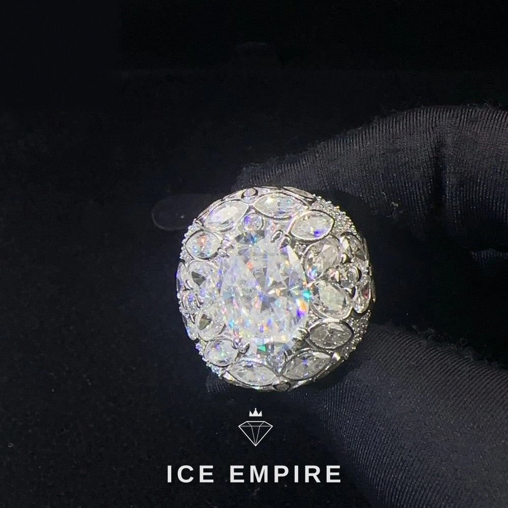 Iced Out 925 Silver Moissanite Ring