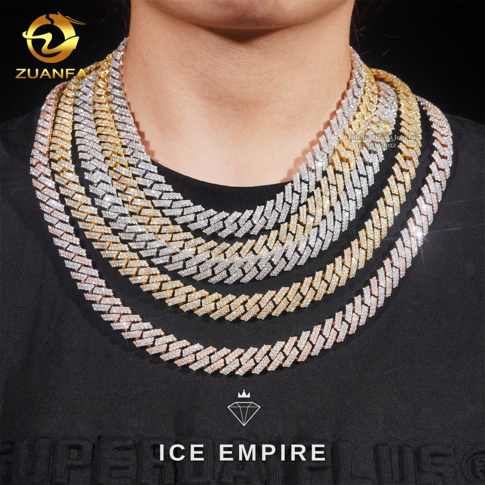 Iced Out Rose Gold Plated Moissanite Cuban Chain