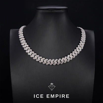 Iced Out Baguette 10K Gold Moissanite Cuban Chain