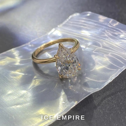 Iced Out 10K Gold Lab Grown Diamond Engagement Ring