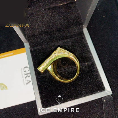 Iced Out Gold Plated Moissanite Ring