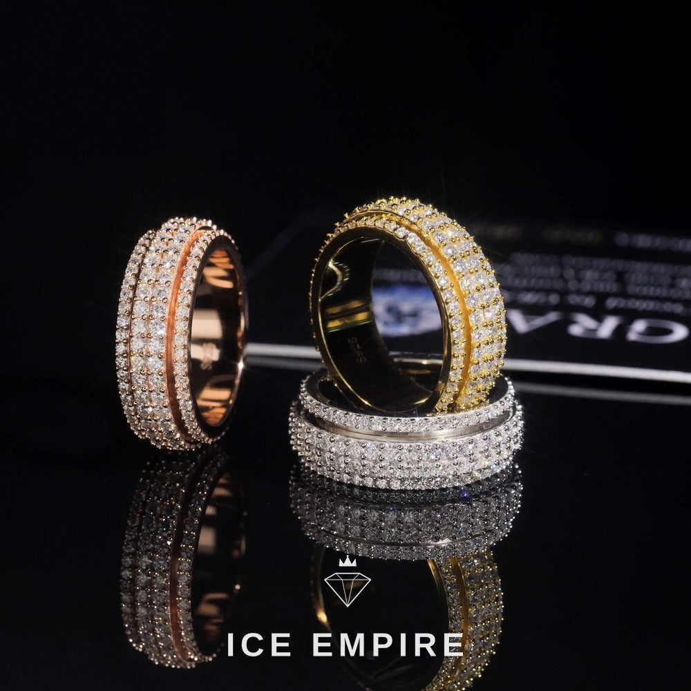 Iced Out 925 Silver Moissanite Ring