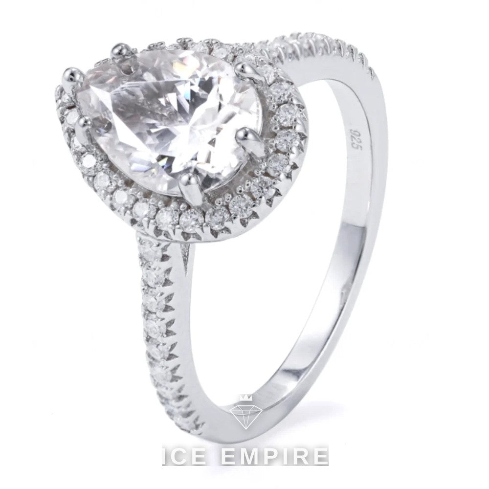 Iced Out 925 Silver Moissanite Ring