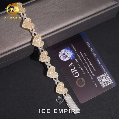 Iced Out 925 Silver Moissanite Cuban Chain