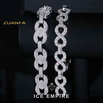 Iced Out 925 Silver Moissanite Cuban Chain