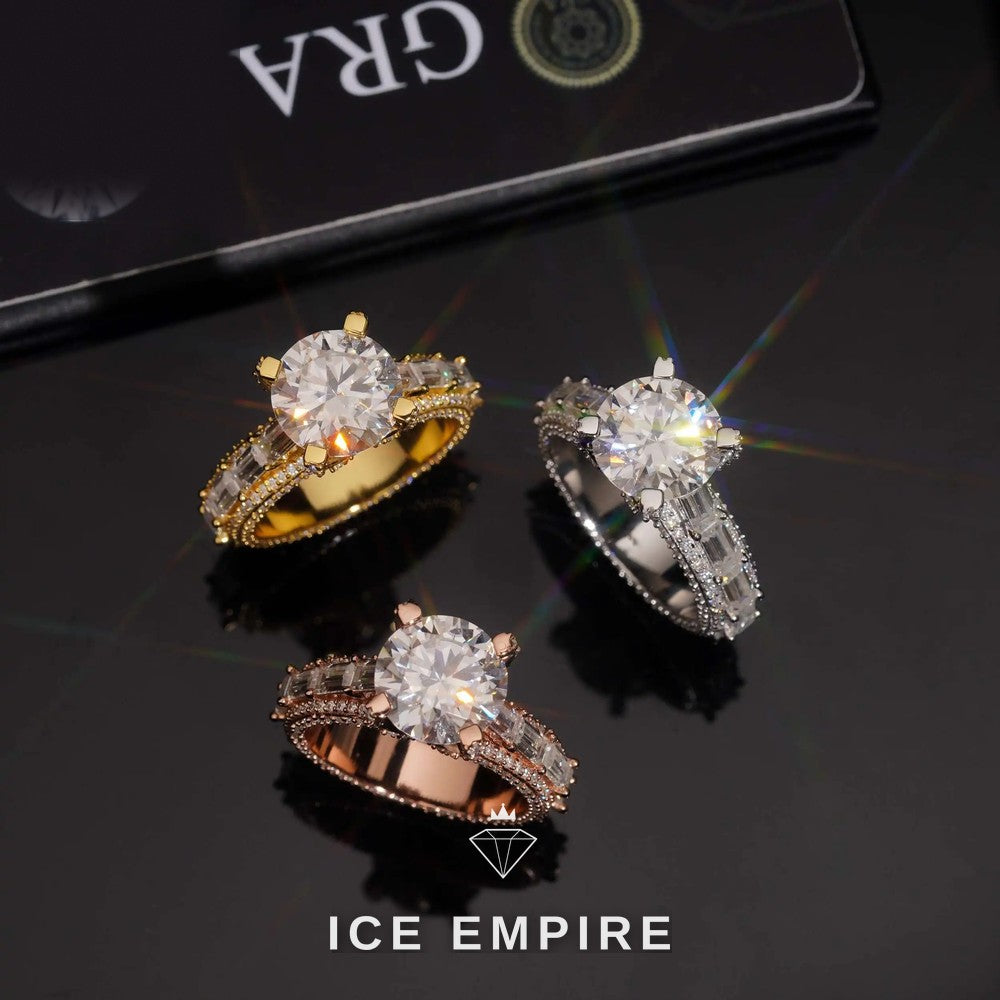 Iced Out 925 Silver Moissanite Wedding Band