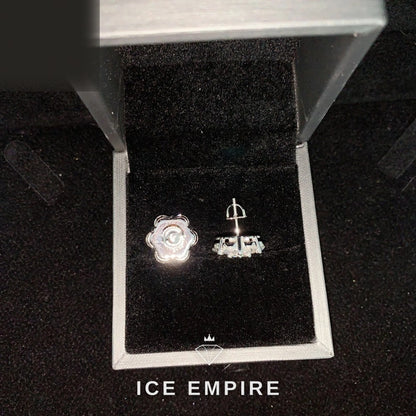 Iced Out 925 Silver Moissanite Stud Earrings