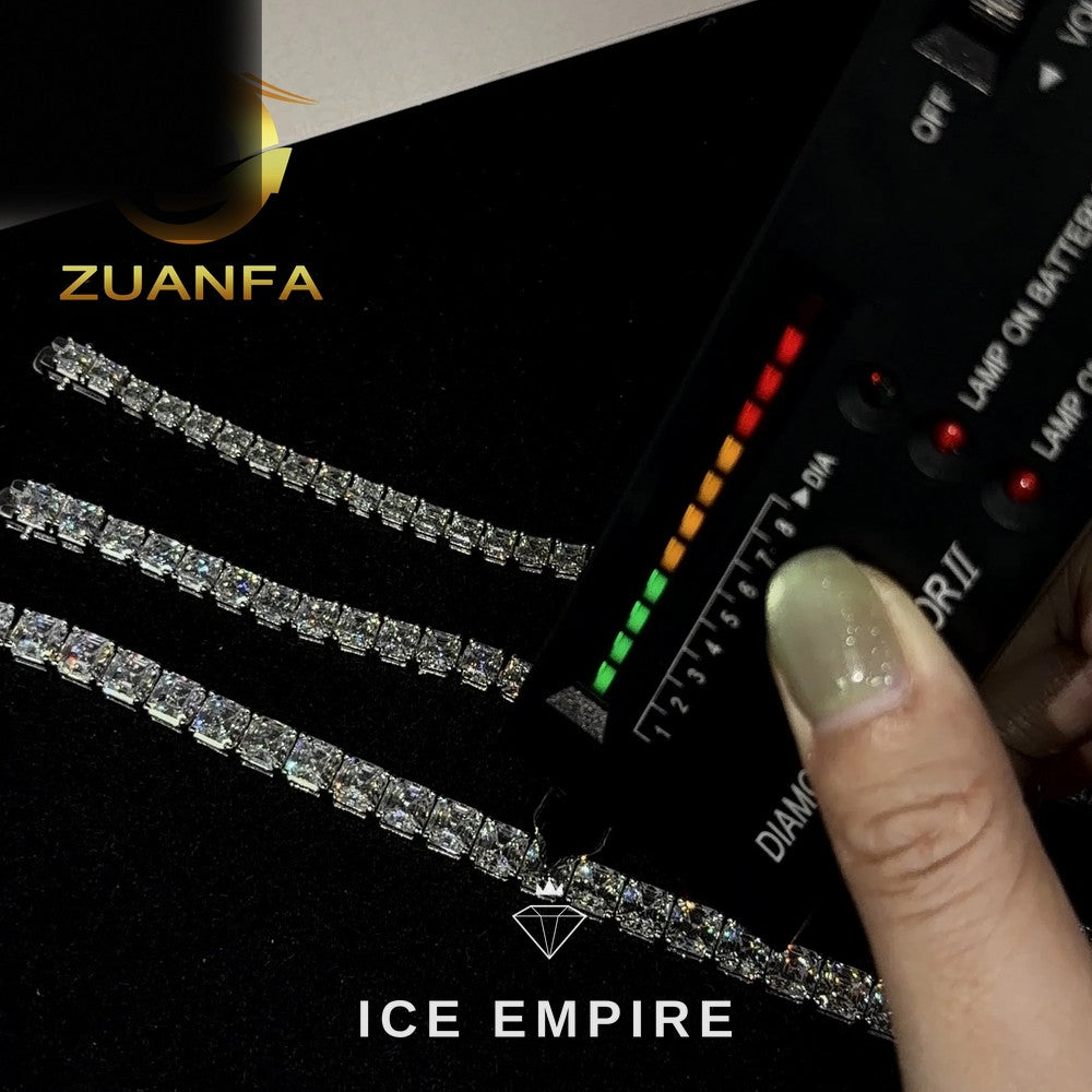 Iced Out 925 Silver Moissanite Tennis Bracelet