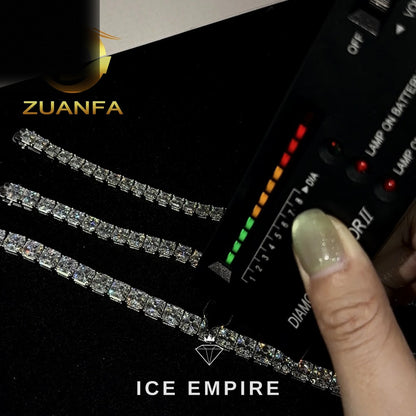 Iced Out 925 Silver Moissanite Tennis Bracelet