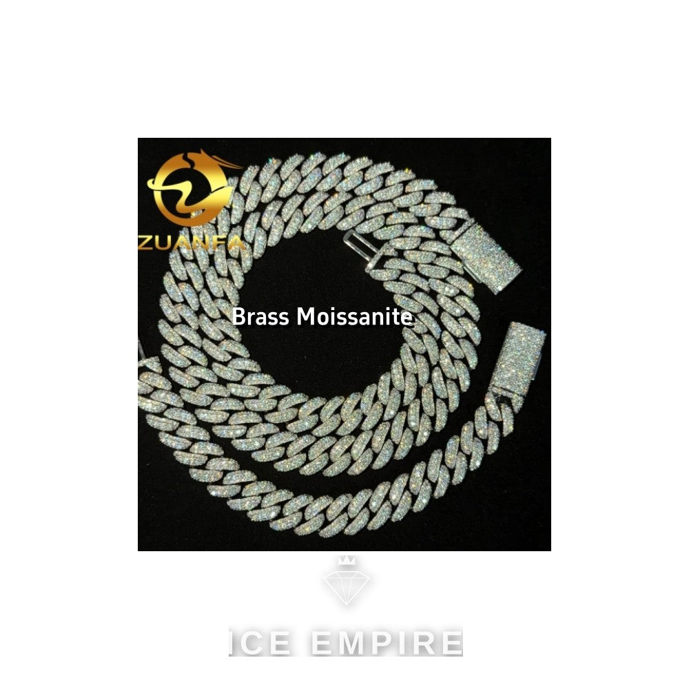 Iced Out Rose Gold Plated Moissanite Cuban Chain