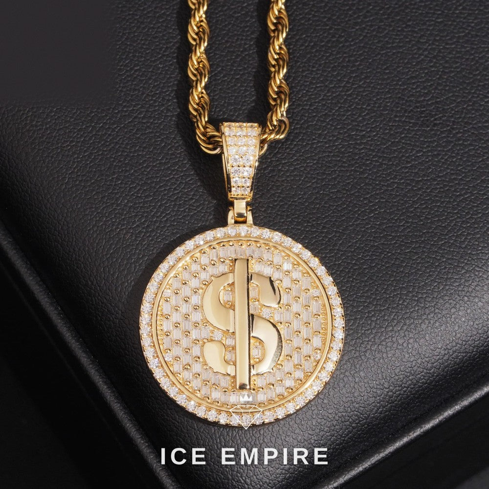 Iced Out Rose Gold Plated Moissanite Pendant