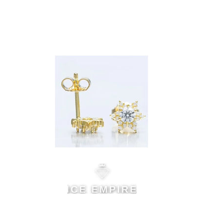 Iced Out 925 Silver Moissanite Stud Earrings