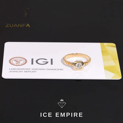 Iced Out 18K Gold Lab Grown Diamond Engagement Ring