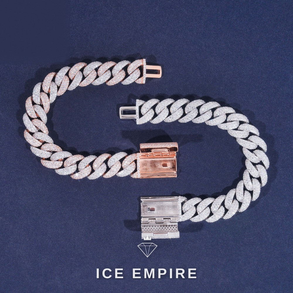 Iced Out 925 Silver Moissanite Cuban Chain