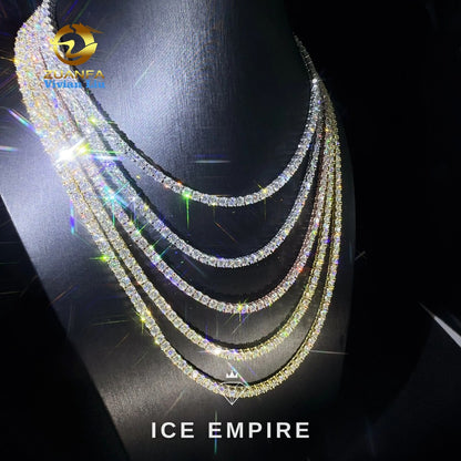 Iced Out Rose Gold Plated Moissanite Tennis Chain