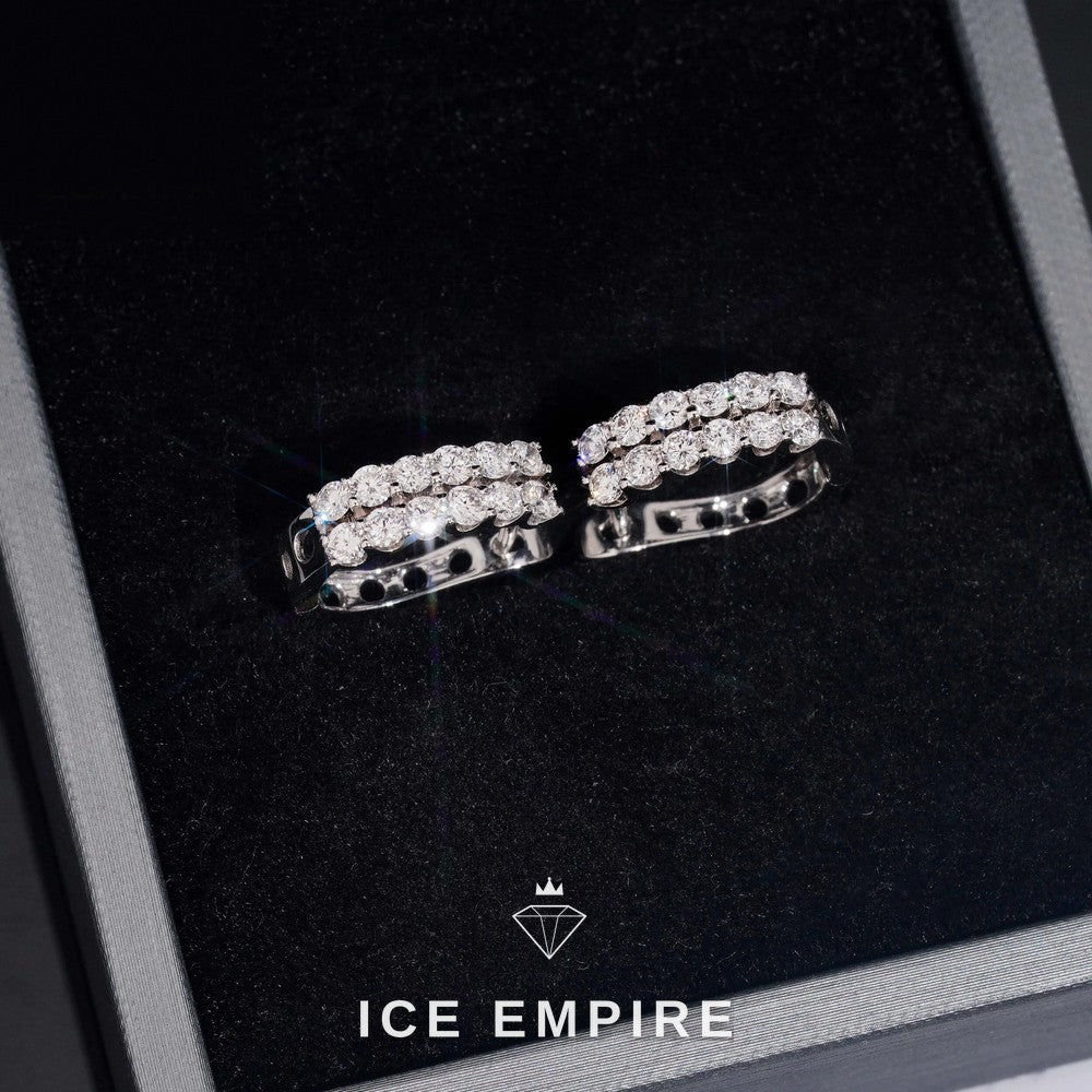 Iced Out 18K Gold Lab Grown Diamond Earrings