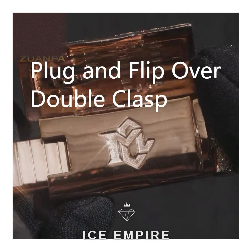 Iced Out Rose Gold Plated Moissanite Cuban Chain