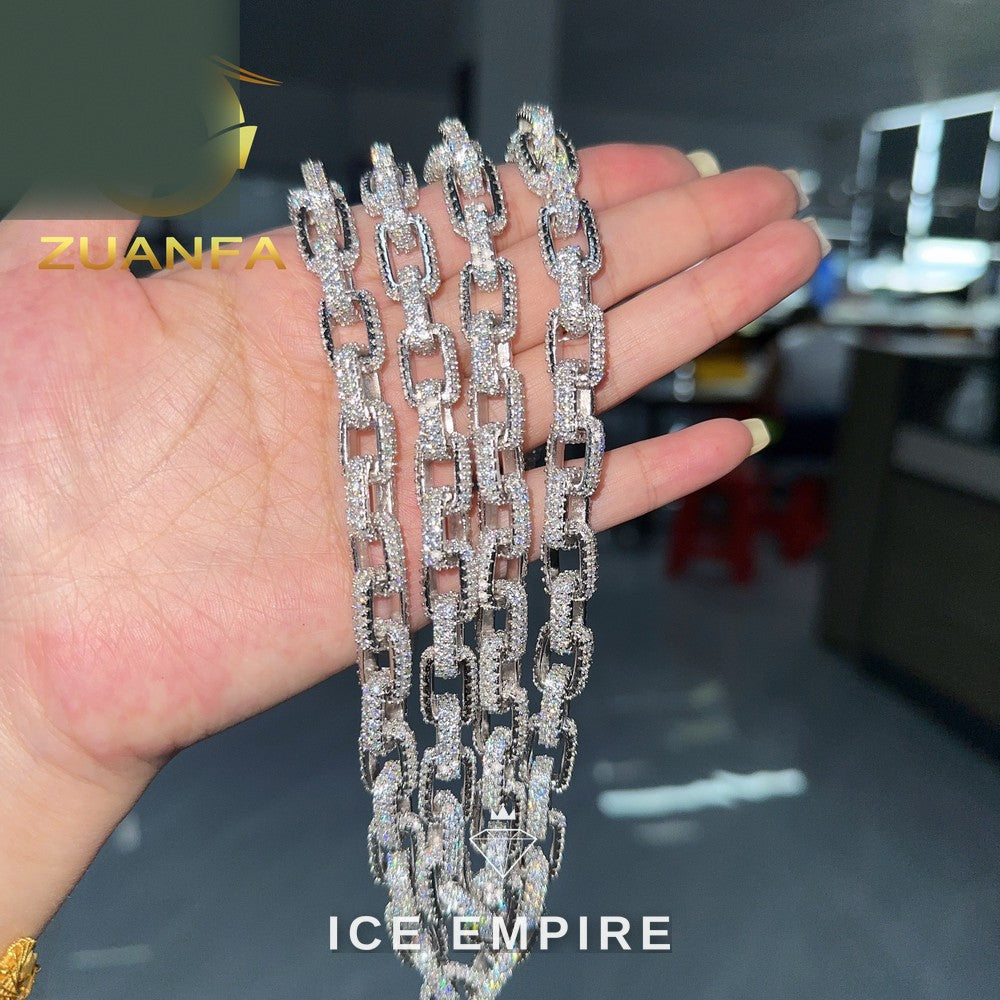 Iced Out Rose Gold Plated Moissanite Cuban Chain