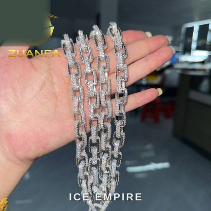 Iced Out Rose Gold Plated Moissanite Cuban Chain