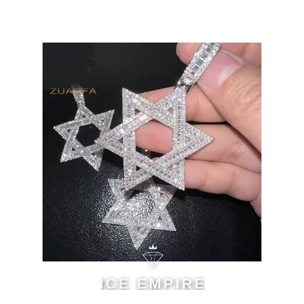 Iced Out Baguette Rose Gold Plated Pendant