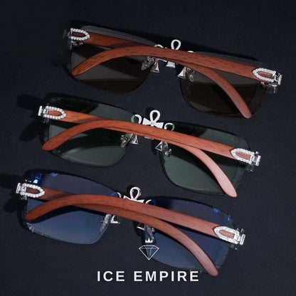 Iced Out Cross 925 Silver Glasses