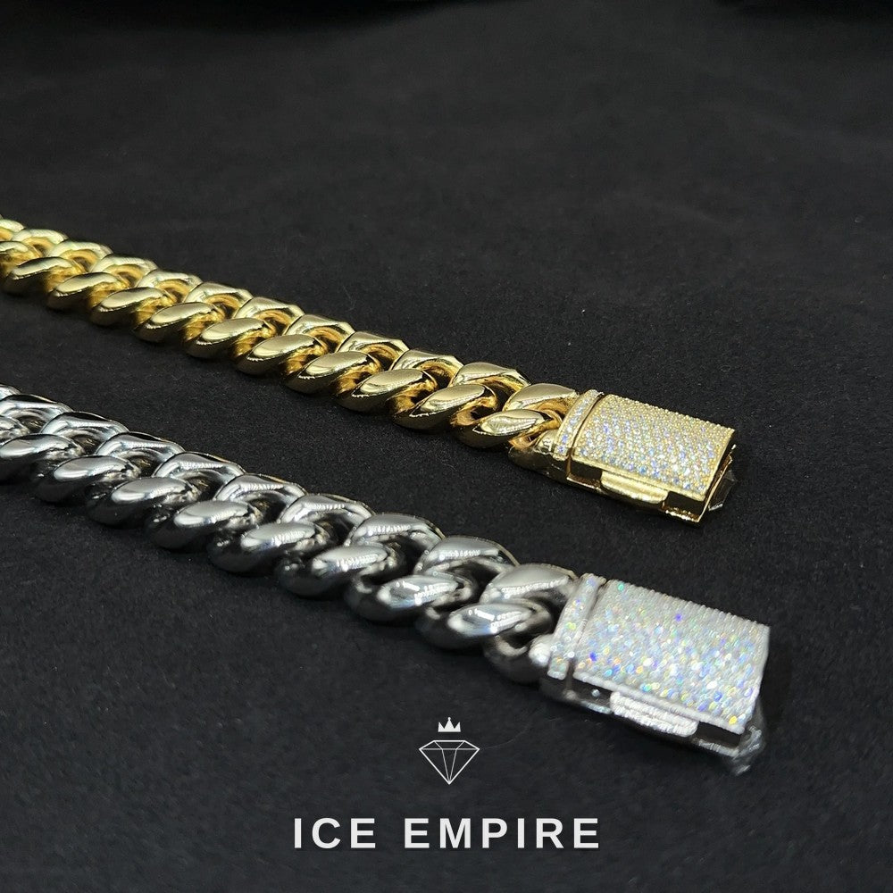 Iced Out Rose Gold Plated Moissanite Cuban Chain