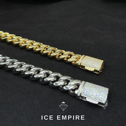 Iced Out Rose Gold Plated Moissanite Cuban Chain