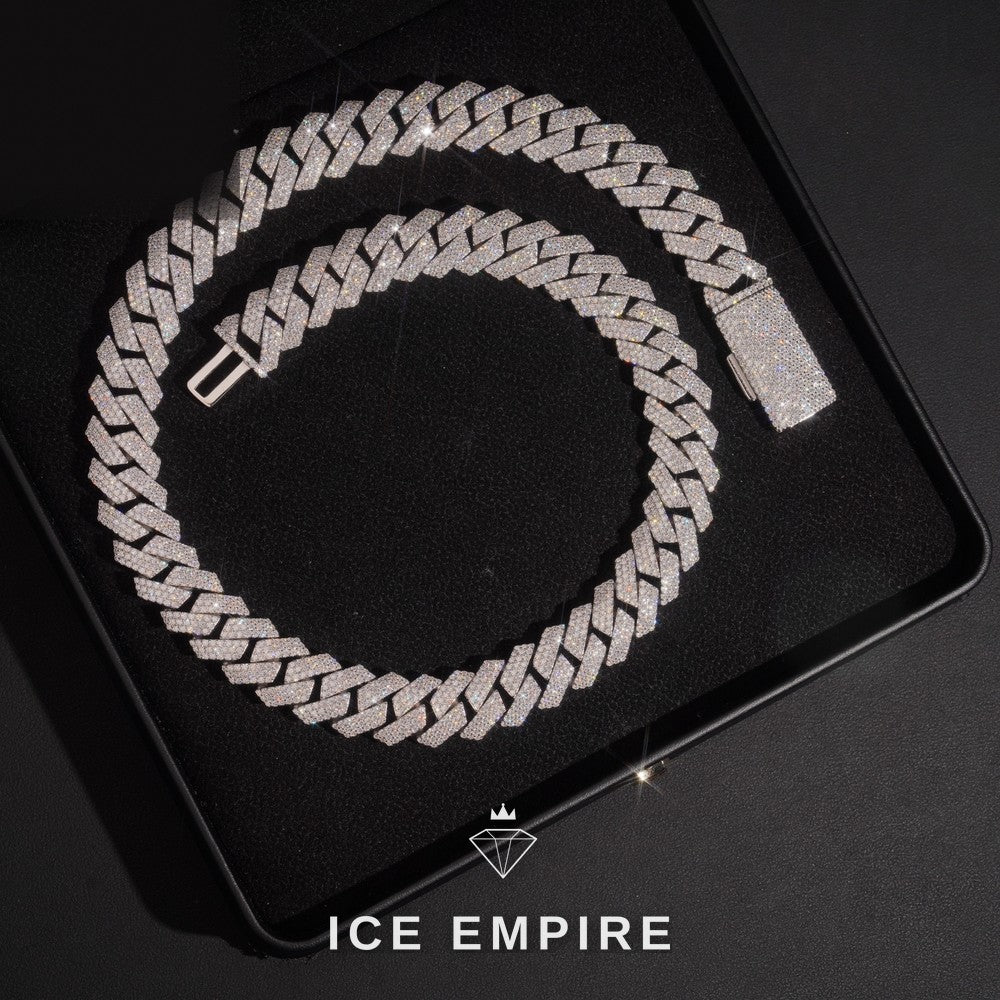 Iced Out Rose Gold Plated Moissanite Cuban Chain