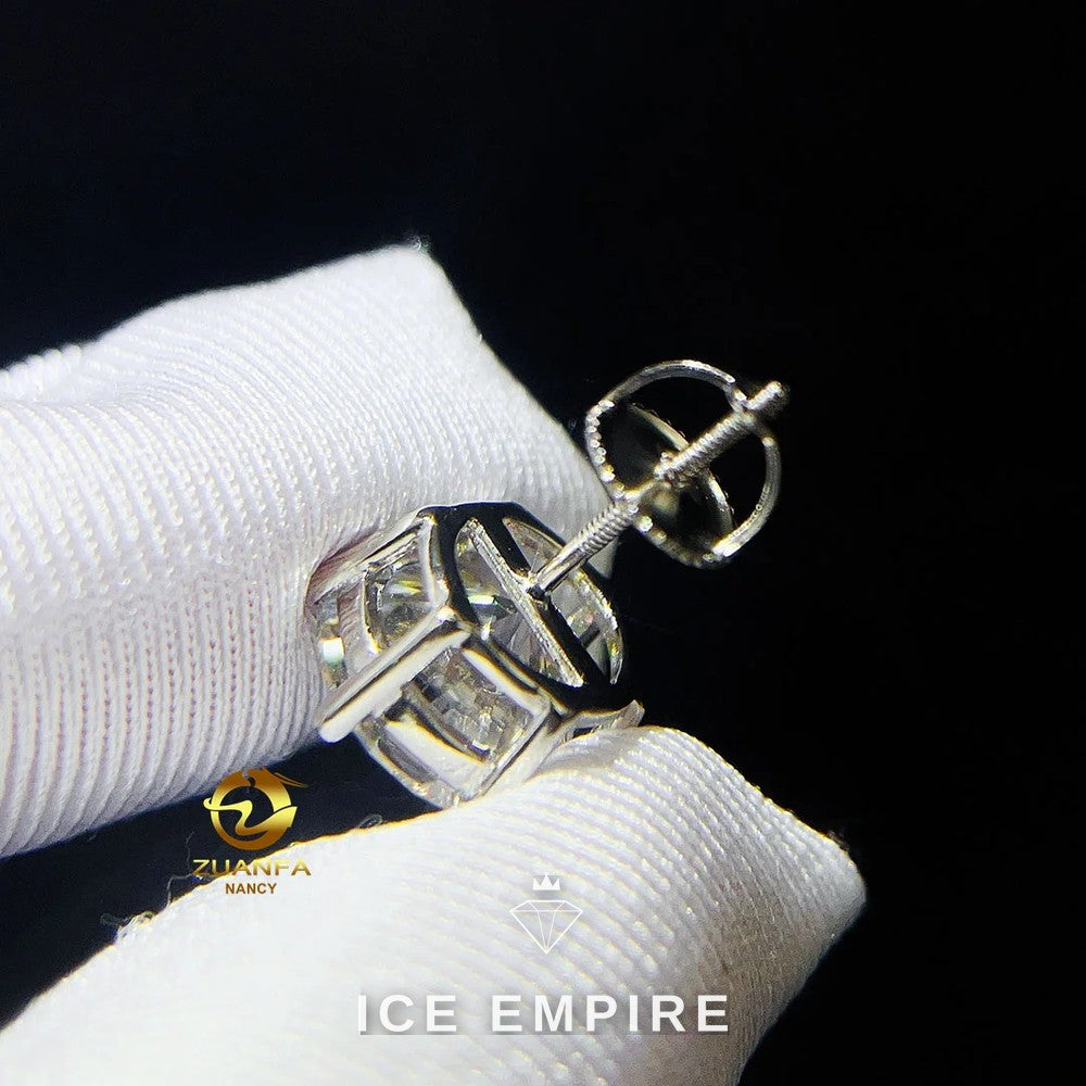 Iced Out 925 Silver Moissanite Earrings