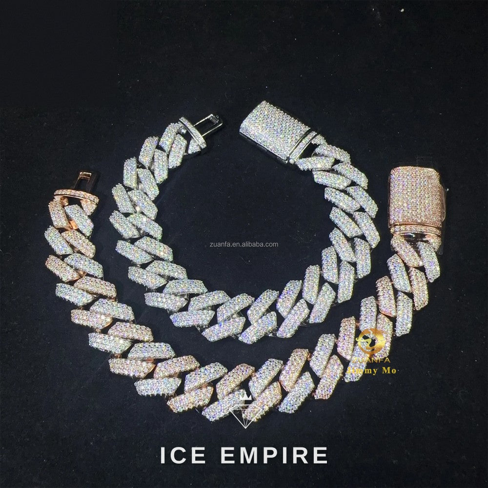 Iced Out Gold Plated Moissanite Cuban Chain