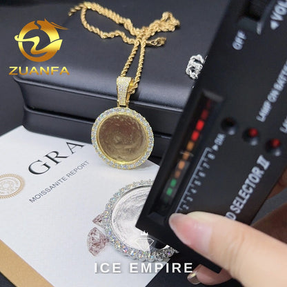 Iced Out Rose Gold Plated Moissanite Pendant